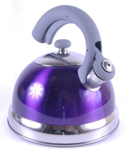 Чайник (фиол. с серой ручкой), капс.дно, силикон.ручка TIMA Чайник 2,5л., (фиол. с серой ручкой), капс.дно, силикон.ручка K-24