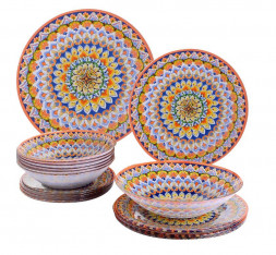 Набор стеклянной посуды LORAINE 30680 оранжевый,синий,голубой