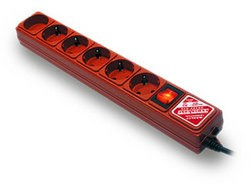 Сетевой фильтр POWER CUBE (06978) SPG(5+1)-B-К10 3.0м красный