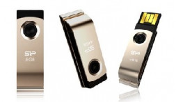 USB флеш SILICON POWER 8GB T825 с зажимом, сталь