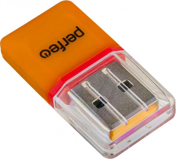 Картридер PERFEO (PF E1458) Micro SD, (PF-VI-R008 Orange) оранжевый
