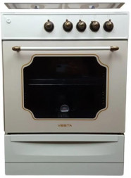 Газовая плита VESTA Bergamo VGG 10-G Retro ГК духовки (чуг решётки) с VD бежевый VESTA Bergamo VGG 10-G Retro ГК духовки (чуг решётки) с VD бежевый