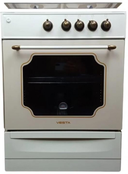 Газовая плита VESTA Bergamo VGG 10-G Retro ГК духовки (чуг решётки) с VD бежевый VESTA Bergamo VGG 10-G Retro ГК духовки (чуг решётки) с VD бежевый