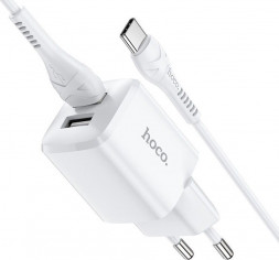 СЗУ HOCO (6931474742018) N8 2USB 2.4A LIGHTNING 8-PIN 1м белый HOCO (6931474742018) N8 2USB 2.4A LIGHTNING 8-PIN 1м белый