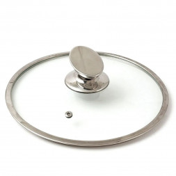 Крышка стекл. с метал/обод + овальная ручка НЖС низкая TIMA Крышка стекл. с метал/обод + овальная ручка НЖС 28 см низ. 5528