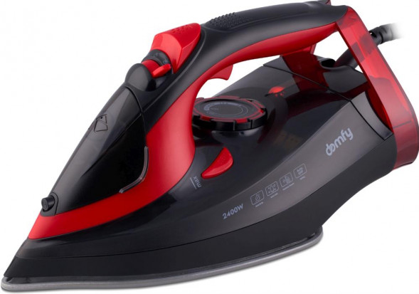 Утюг DOMFY DSC-EI502, 2400Вт, черный/ красный