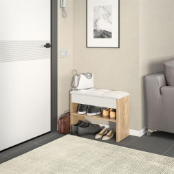 Обувница БИТЕЛ ЛЕССИ Дуб крафт золотой/Белое/Милк (1 упаковка)