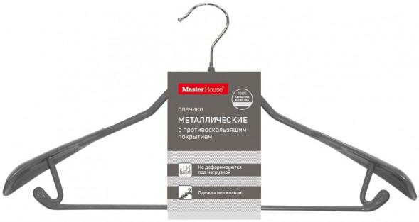 Вешалка MASTER HOUSE Стефани металлические с противоскольз. покрытием серый 41 см 60526