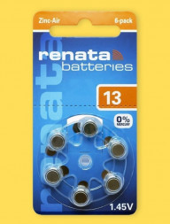 Элементы питания RENATA (4393) ZA13 BL-6 - для слуховых аппаратов
