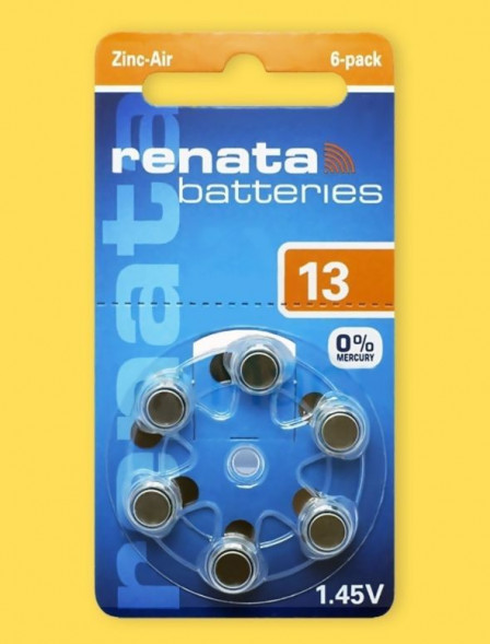 Элементы питания RENATA (4393) ZA13 BL-6 - для слуховых аппаратов