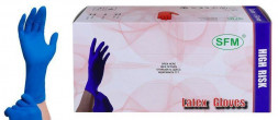 Перчатки SFM Перчатки HIGH RISK (13гр) латекс н/стер.неоп. текстур. хлор. однокр. СРЕДН. (M, 7-8) (SFM,Германия) / СИНИЕ