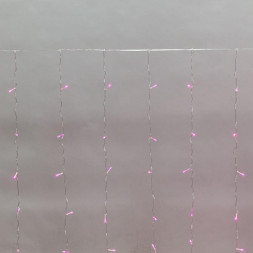 Гирлянда NEON-NIGHT (235-097) ДОЖДЬ 3х2 м, прозрачный ПВХ, 240 LED, розовый, IP20, с контроллером, не соединяется