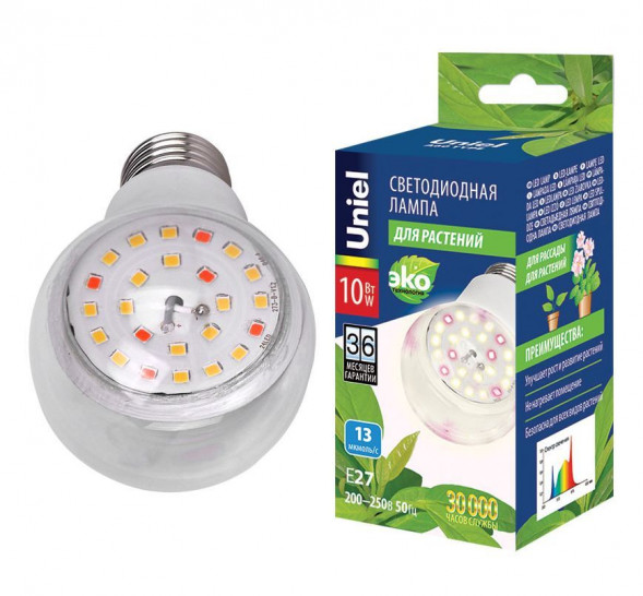 Форма &quot;A&quot; UNIEL (UL-00007404) LED-A60-10W/SPFB/E27/CL PLP30WH