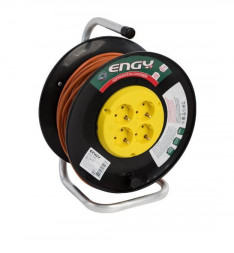 Удлинитель ENGY Удлинитель на катушке, &quot;Гранд&quot;, 50м./4роз, с/з, (ПВС 3х0,75) (186723)