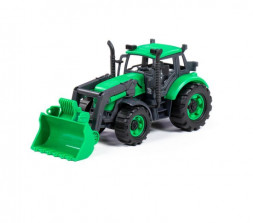 Игрушка ПОЛЕСЬЕ Погрузчик &quot;Прогресс&quot; инерционный (зелёный) (в лотке) 94629