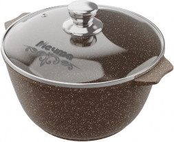 Кастрюля МЕЧТА 42806 со стеклянной крышкой. &quot;Гранит brown&quot; 2,0л