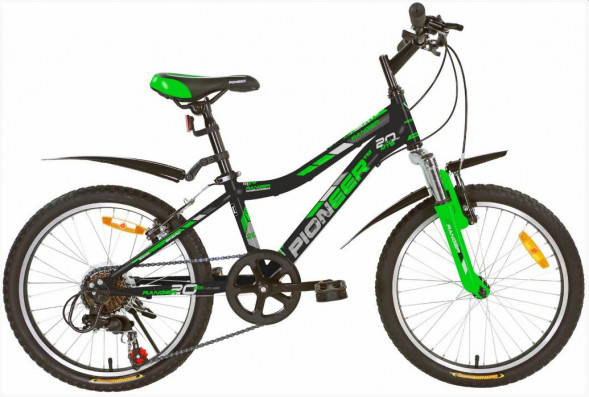 Велосипед PIONEER RANGER 20"/11" black-green-silver