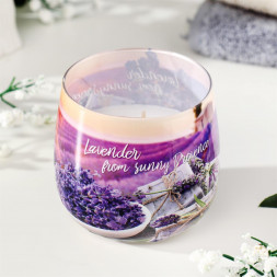Свеча BARTEK Лавандовые поля и мыло (LAVENDER FIELDS & SOAP) 100гр в стакане