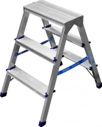 Лестница-стремянка СИБИН Лестница-стремянка двухсторонняя алюминиевая 3 ступени 38825-03