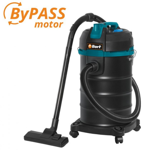 Пылесос строительный BORT BSS-1530 BLACK Пылесос для сухой и влажной уборки