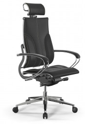 Кресло компьютерное МЕТТА Кресло Y 2DM B2-10K - Infinity /Kc06/Nc06/K2cL/H2cL-3D(M26.B32.G25.W03) (Черный (бежевая строчка))