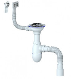 Сантехническая арматура UNICORN В426 - сифон для мойки с круглым переливом