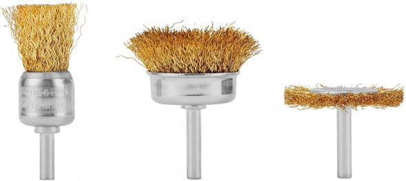 Набор щеток MATRIX Набор щеток для дрели, 3 шт., 1 Плоская 50 мм, 2 Чашки 25-50 мм, со шпильками// MATRIX Набор щеток для дрели, 3 шт., 1 Плоская 50 мм, 2 Чашки 25-50 мм, со шпильками//