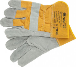 СИБРТЕХ Перчатки спилковые комбинированные, усиленные, размер XL,