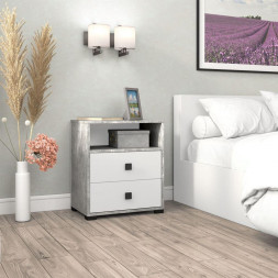 Тумба прикроватная БИТЕЛ ЛАУРА Ателье светлое/Белый(1 упаковка)