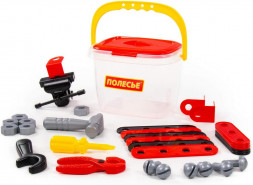 Игрушка ПОЛЕСЬЕ Набор Механик (32 элемента) (в ведёрке)