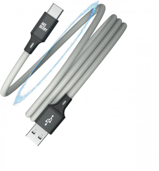 Кабель AKSBERRY (6900307900017) X164 Magnetic USB-A - Type C, серый
