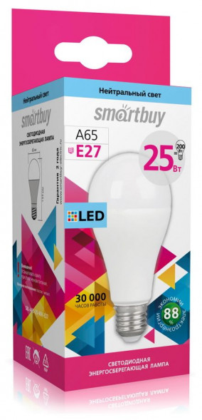 Лампа SMARTBUY (SBL-A65-25-40K-E27) 25W/4000/E27