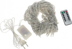 Гирлянда NEON-NIGHT (235-005) ДОЖДЬ (занавес) 3х2м, прозрачный ПВХ, эффект водопада, 240 LED, белый