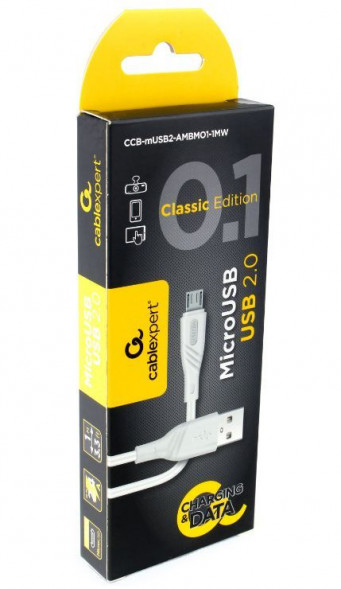 Кабель GEMBIRD/Cablexpert (17909) CCB-mUSB2-AMBMO1-CLASSIC 0.1 - 1,0 м - белый