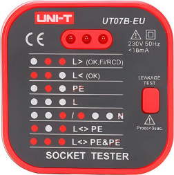 Тестер UNI-T (13-1121) Тестер розеток UT07B-EU