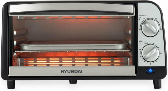 Мини-печь HYUNDAI MIO-HY071 9л. 800Вт серебристый/черный