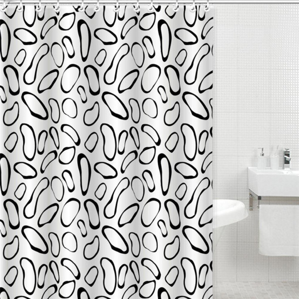 Штора для ванной GOTA ROCIO 00016201 Штора д/ванной комнаты Black and White 180*180 1/25