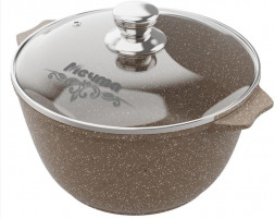 Кастрюля МЕЧТА 43806 со стеклянной крышкой. &quot;Гранит brown&quot; 3,0л