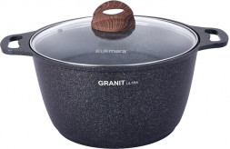 Кастрюля KUKMARA кгг62а а/пр литая 6,0л стекл/кр Granit ultra blue