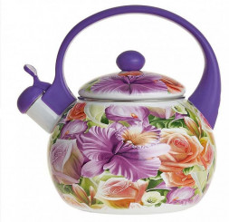 Чайник со свистком METALLONI ЕМ-25101/8 &quot;Орхидея&quot; 2,5л