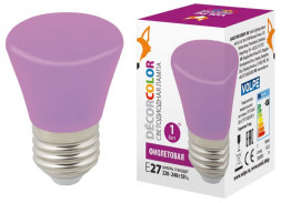 ЭЛЕКТРИКА VOLPE (UL-00005644) LED-D45-1W/PURPLE/E27/FR/С BELL