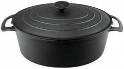 Кастрюля MALLONY Кастрюля чугунная овальная KВ32 "Утятница", объем 5,8 л, с масляным термопокрытием (980004)