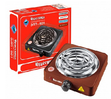 Настольная плитка ЧУДЕСНИЦА ЭЛП-801 электрическая коричневая