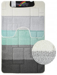 Коврик д/ванной комнаты САНАКС 00249 Коврик в ванную SILVER 71 двойной АНТРАЦИТ 60х100+50х60см