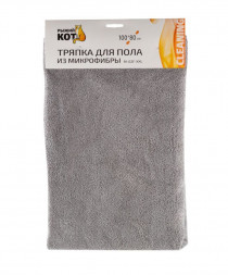 Тряпка РЫЖИЙ КОТ Тряпка для пола из микрофибры M-02F-XXL, цвет: серый, размер: 80х100см (007527)