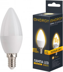 Лампа светодиодная ENERGY LED С37-10-E14-3000 (109291)