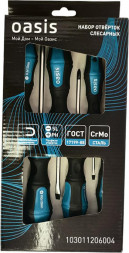 Набор отверток OASIS CR-MO (SL 3,5,6/PH 0,1,2) 103011206004