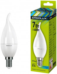 Светодиодная лампа ERGOLUX (12875) LED-CA35-7W-E14-4K