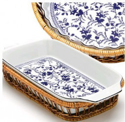 Форма круглая+корзинка керамика MAYER&amp;BOCH 24803 Форма для запекания 1,5л 35х5см УЗОР МВ (х8)