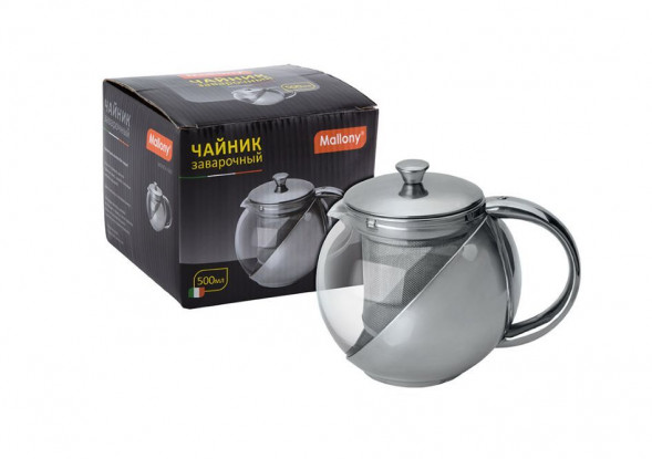 Чайник заварочный MALLONY Чайник заварочный MENTA-500, объем: 500 мл, корпус/фильтр из нерж стали (910109)